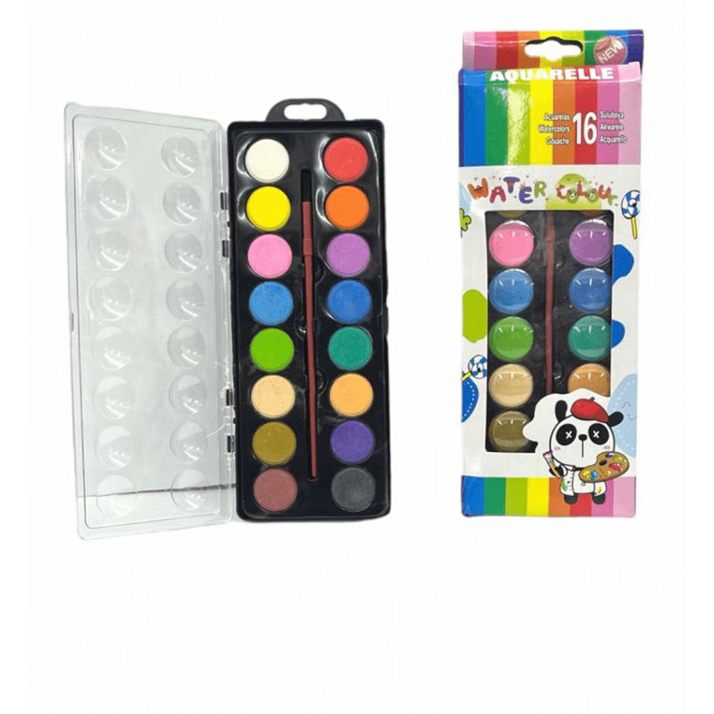 Νερομπογιες 16 Χρωματα Με Πινελο