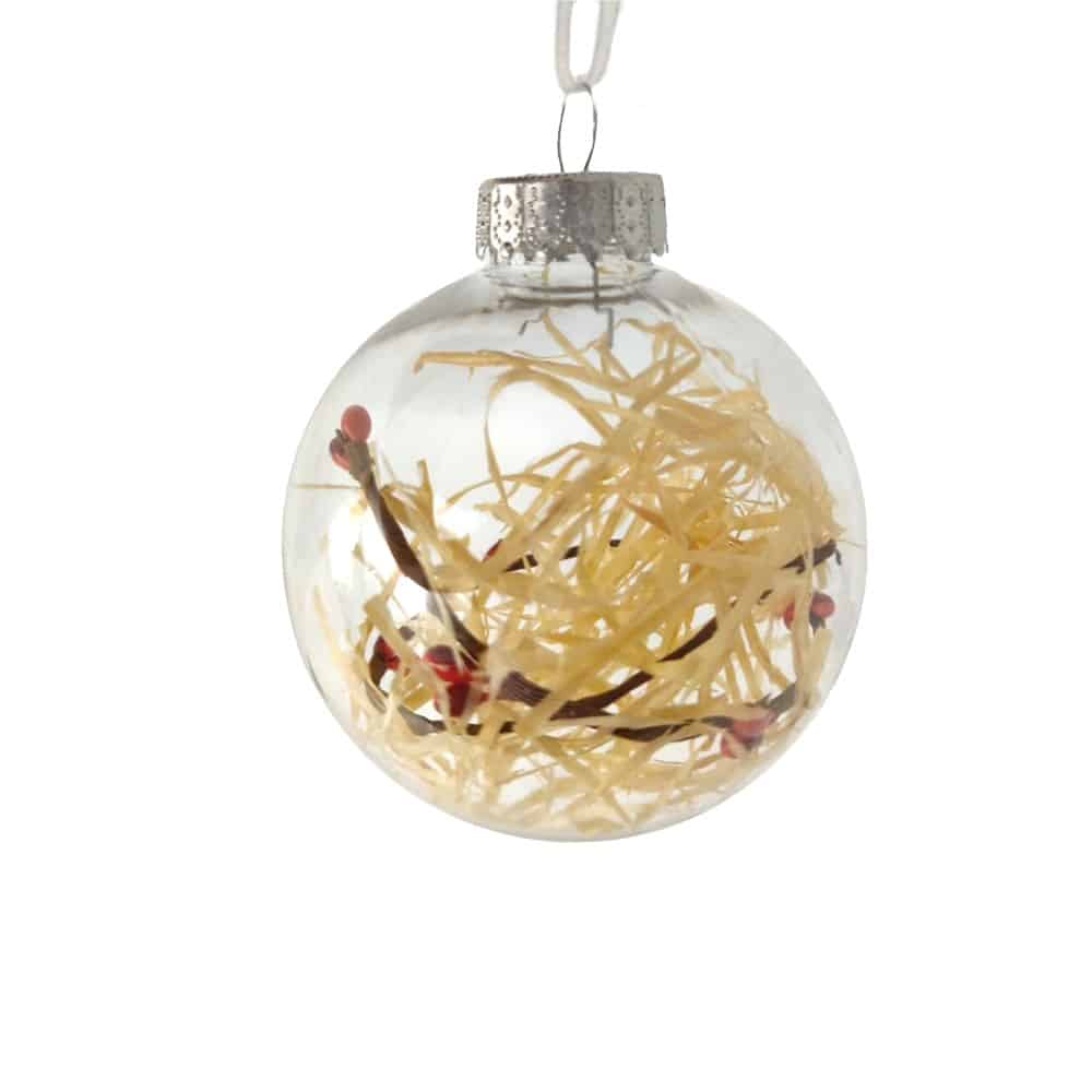 TrademarktΧριστουγεννιάτικο Στολίδι Δέντρου Μπάλα Διάφανη Κλαδί Berries Φυσικό Χόρτο 8 Cmpapell.gr