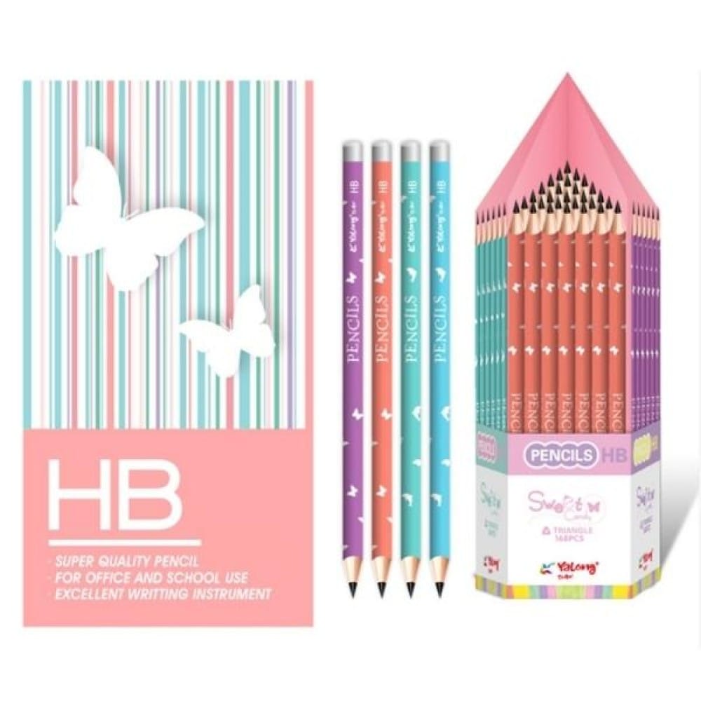 YALONGΜολύβι Ηβ Πεταλούδες 4 Παστέλ Χρώματαpapell.gr