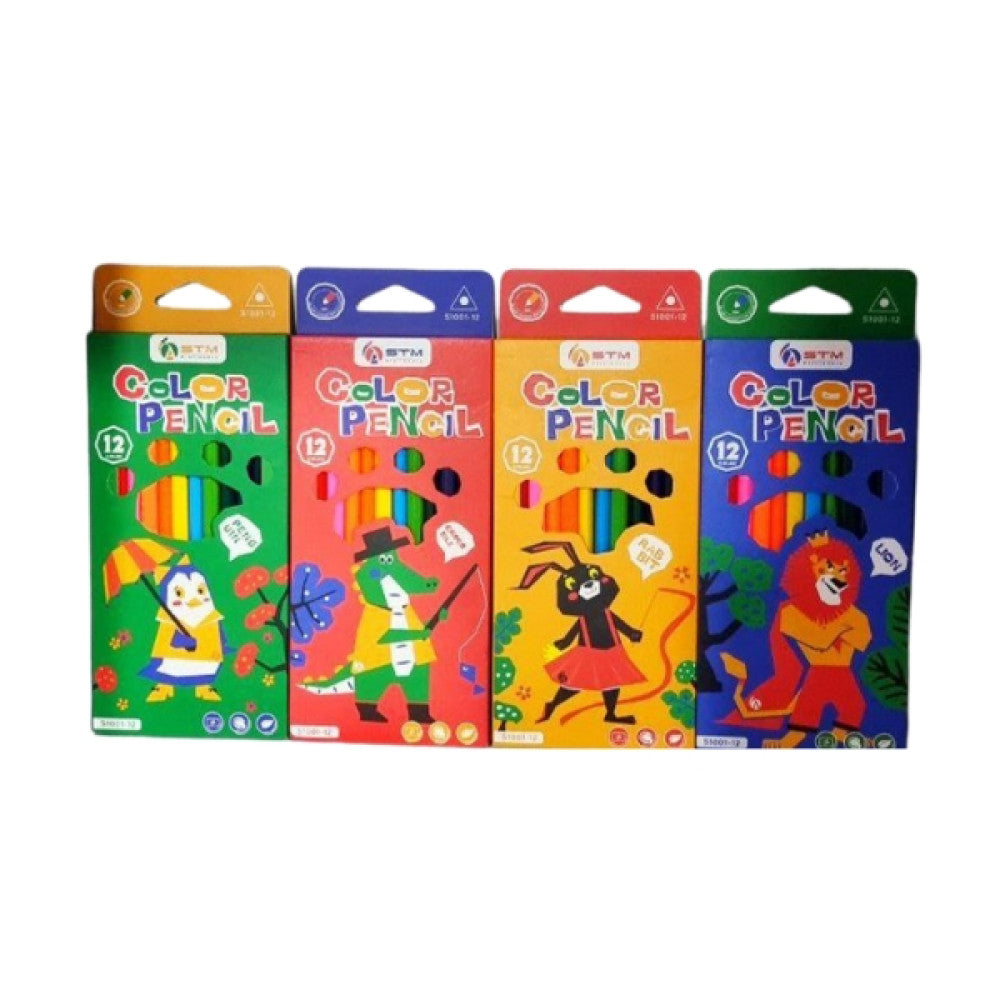 Yalong Ξυλομπογιές Λεπτές Λιοντάρι 12τμχ 4 Σχέδια