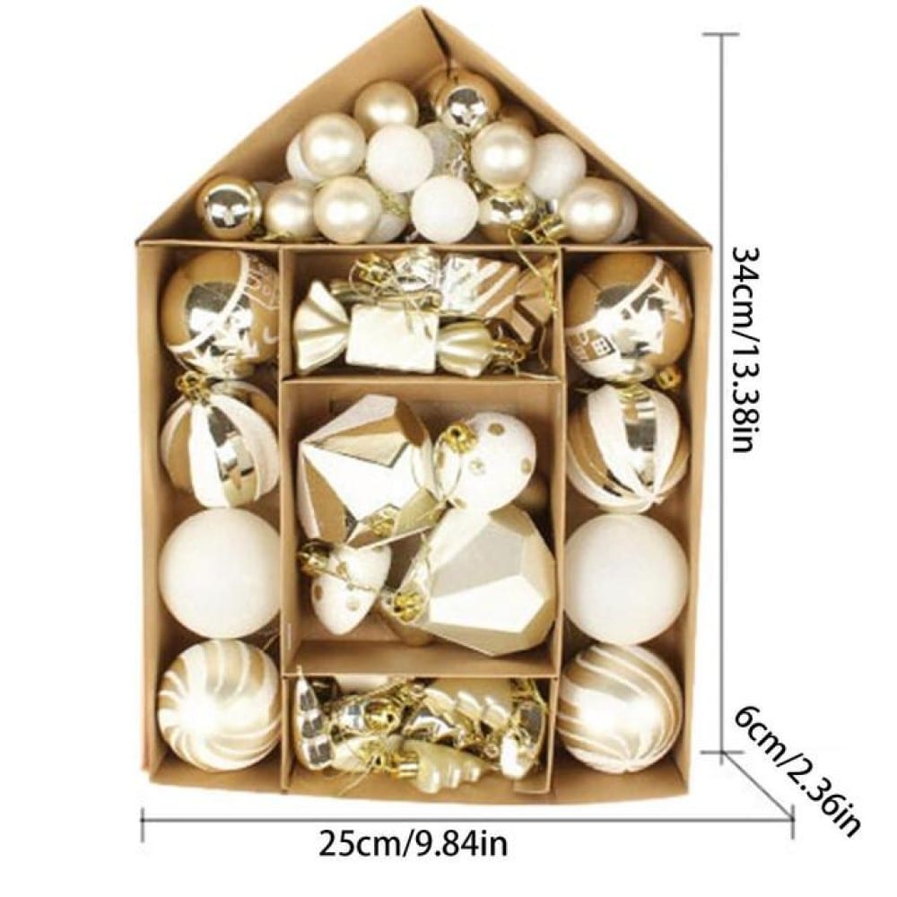 TrademarktΧριστουγεννιάτικες Μπάλες Σετ Χρυσές Ματ Γυαλιστερές Σχέδια 56 Τμχpapell.gr