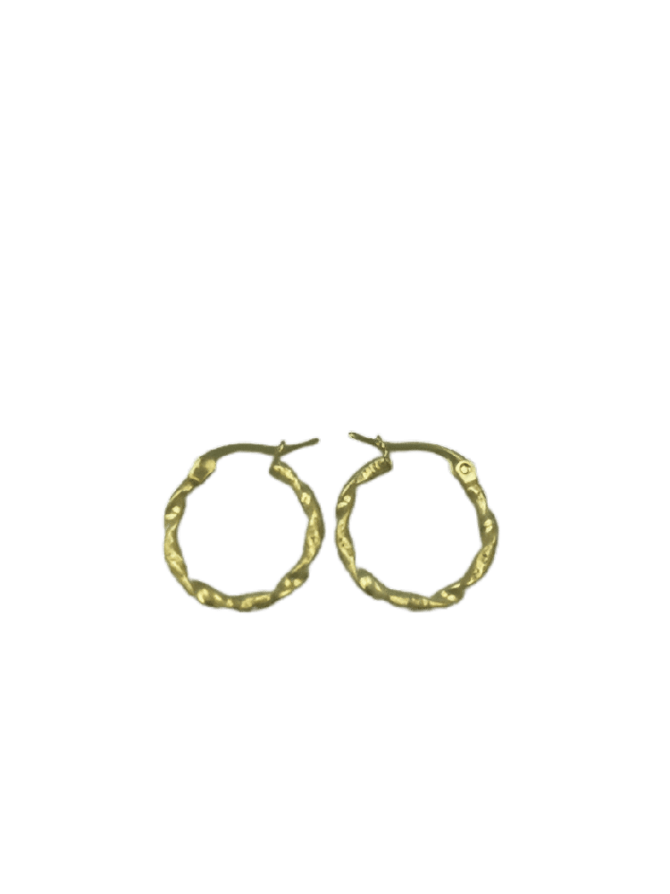 Σκουλαρικια Stainless Steel Κρικοι Με Σχεδιο Φ 2,5 Εκ Χρυσο