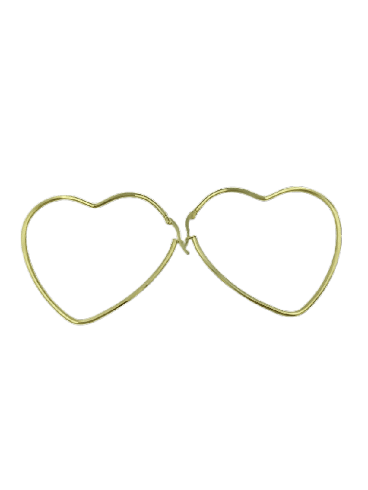 papell.grΣκουλαρικια Stainless Steel Σε Σχημα Καρδια Φ4,5 Εκ Χρυσοpapell.gr