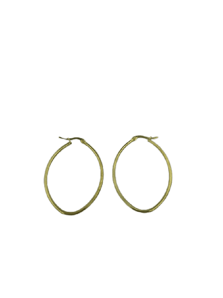 Σκουλαρικια Οβαλ Stainless Steel Φ6 Εκ Χρυσο