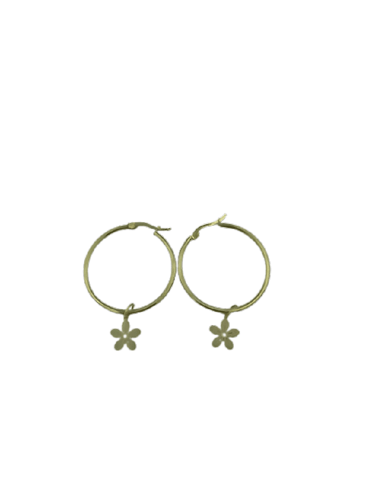 OEMΣκουλαρικια Κρικοι Με Σχεδιο Λουλουδι Stainless Steel Φ3 Εκ 3 Χρυσοpapell.gr