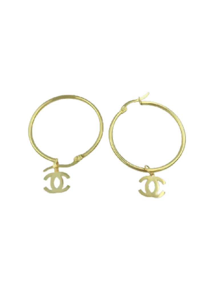 Σκουλαρικια Κρικοι Με Σχεδιο Μισοφεγγαρο Stainless Steel Φ3 Εκ 3 Χρυσο