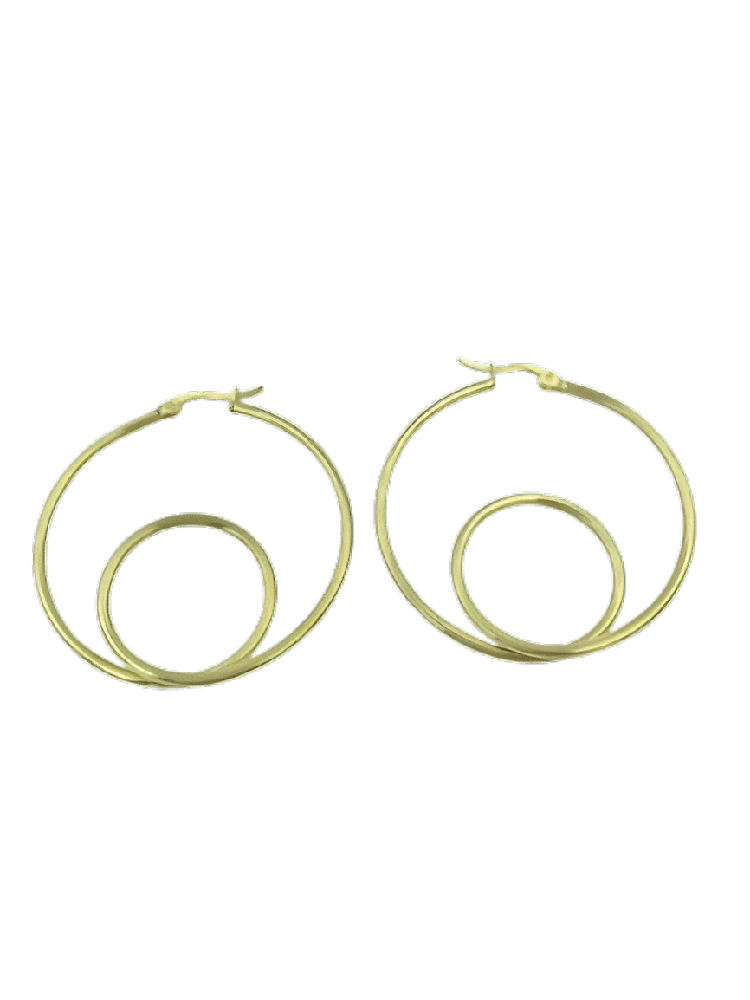 Σκουλαρικια Stainless Steel Κρικοι Σε Κυκλο Φ6,5 Εκ Χρυσο