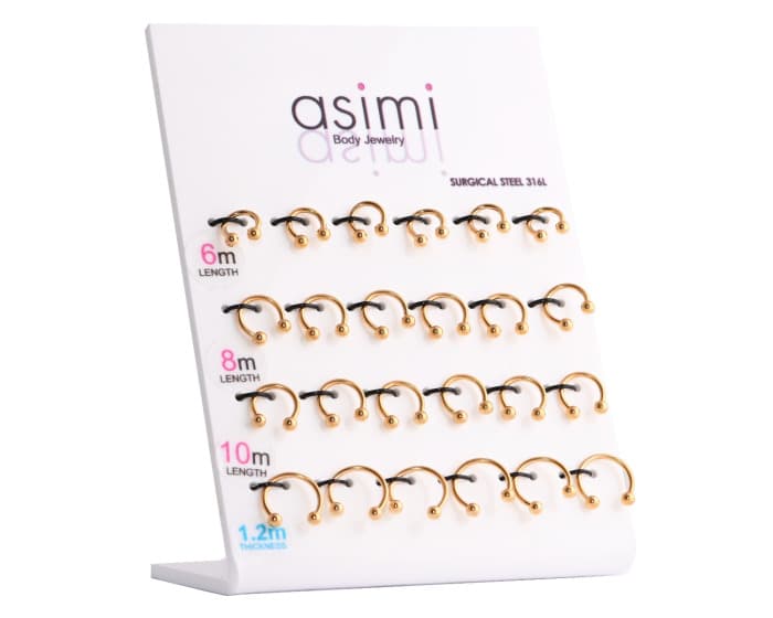 AsimiΣκουλαρικι Gold Plated Circular Barbell Surgical Steel 316L 1.2Mmpapell.gr