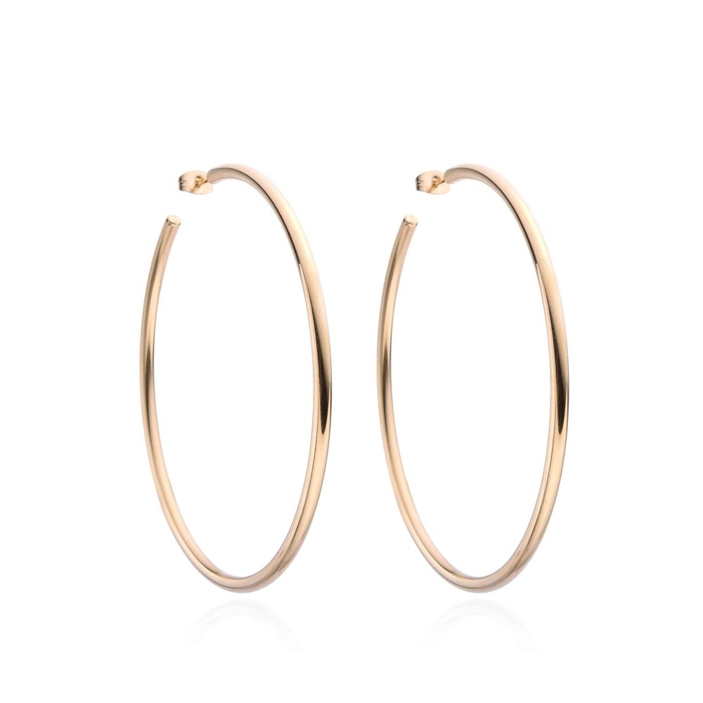 Surgical Steel Επιχρυσος Κρικος 60Μμ Με Πεταλουδα