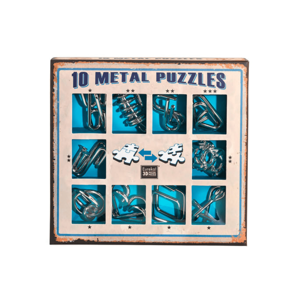 10 Metal Puzzles- Blue Set