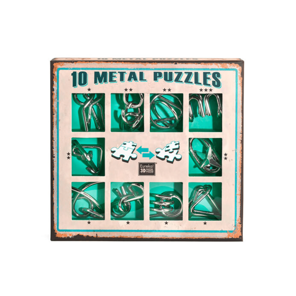 10 Metal Puzzles- Green Set