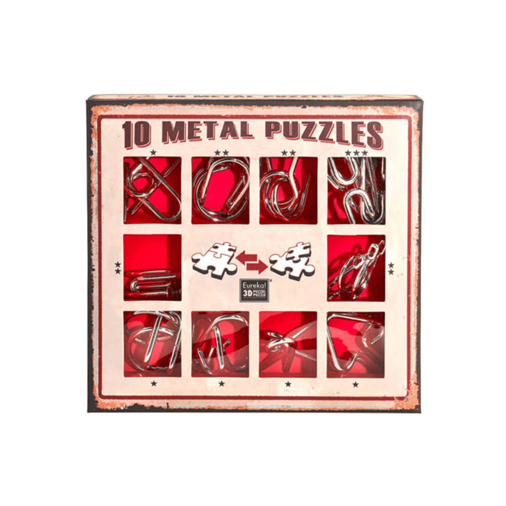 10 Metal Puzzles- Red Set