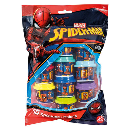 As Πλαστελινη Marvel Spiderman Σακουλακι Με 10 Βαζακια Και Καπακια Καλουπακια 280Gr