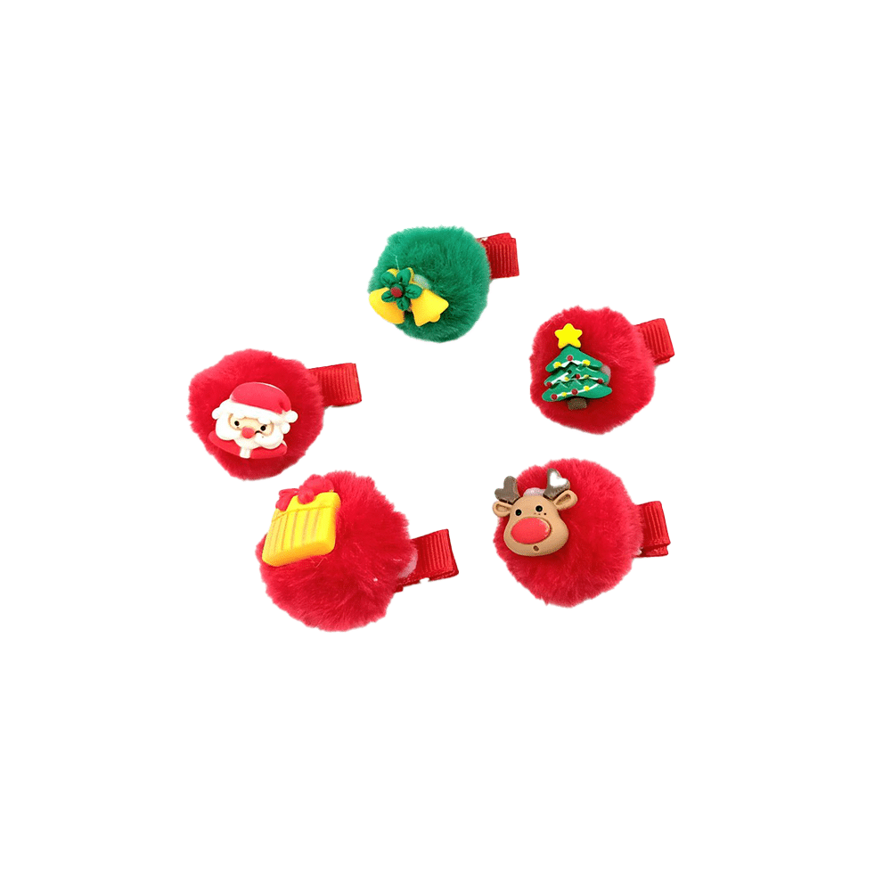 Χριστουγεννιατικο Κλιπ Μαλλιων Φουντιτσα 1Τμχ 5 Σχεδια