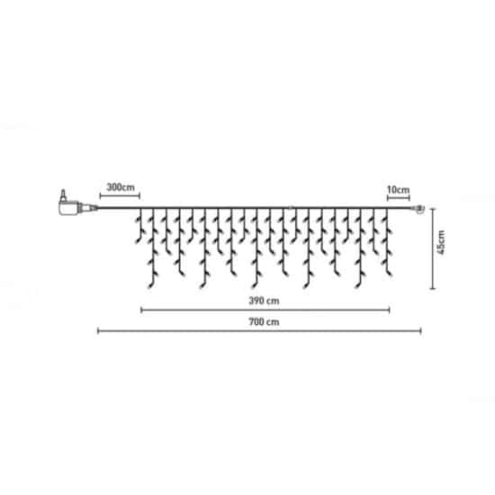 Trademarkt200 Λαμπάκια Led Βροχή Με Μετασχηματιστή Πολύχρωμα Σταθερό Φως 390Χ45εκpapell.gr