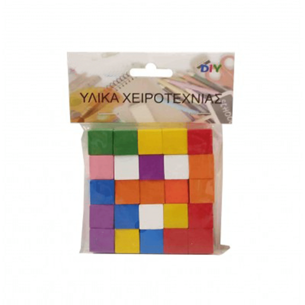 Ξυλινα Κυβακια Χειροτεχνιας 25Τμχ