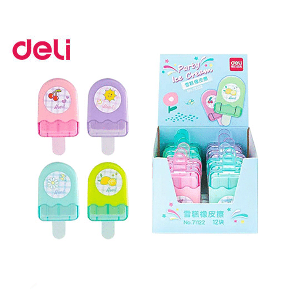 DELIDeli Γόμα Παγωτό Με Καπάκι 60X30X15Mm 4 Χρώματαpapell.gr