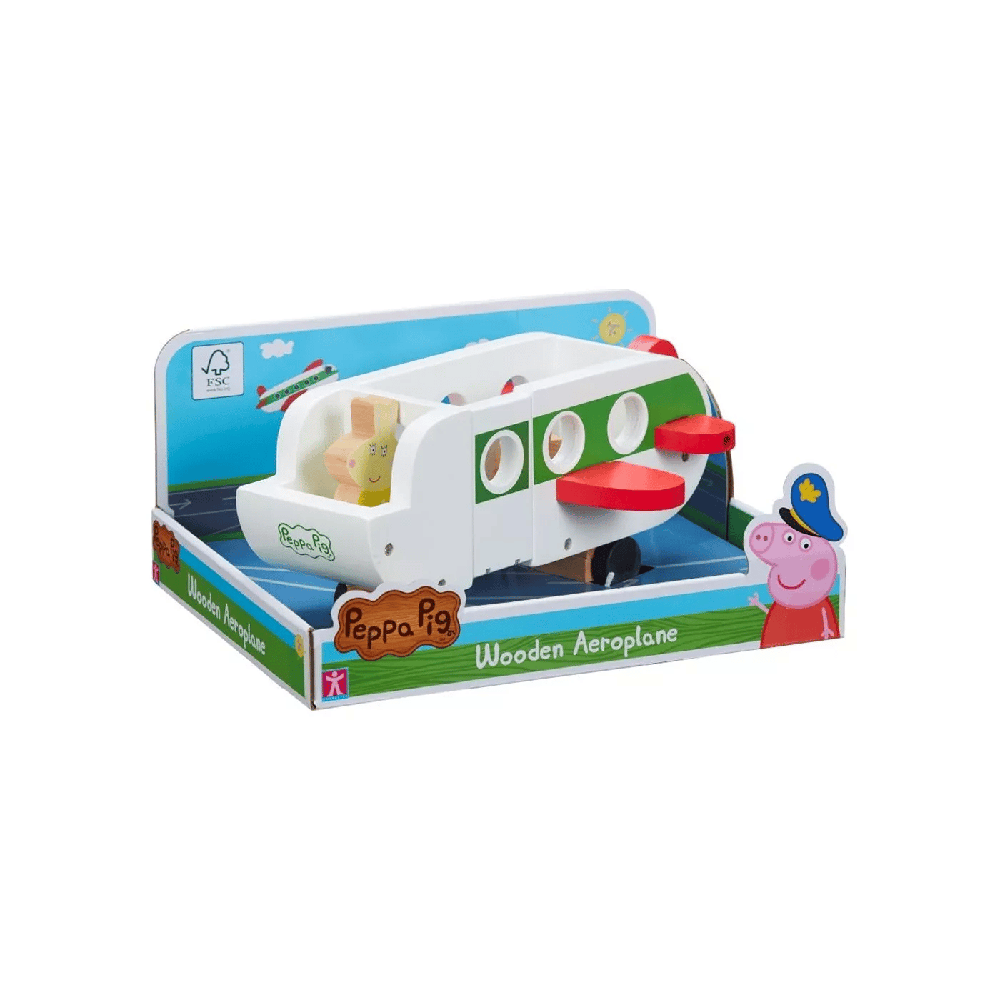 Peppa Pig Ξυλινο Αεροπλανο Με Φιγουρα
