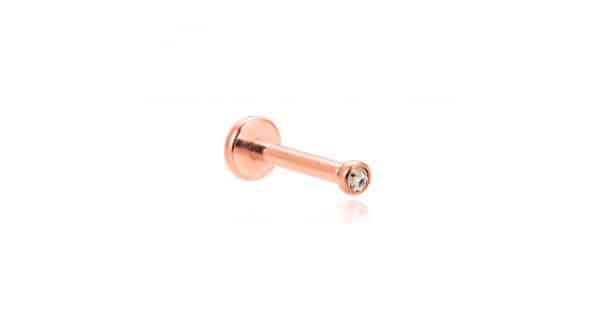 Σκουλαρικι Χειλιου Με Πετρα Gold- Rose Gold 1.2X8X2Mm
