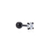AsimiΣκουλαρικι  Μαυρος Tragus Με Ζιρκον Surgical Steel 316L 3-4-5-6 Μμpapell.gr