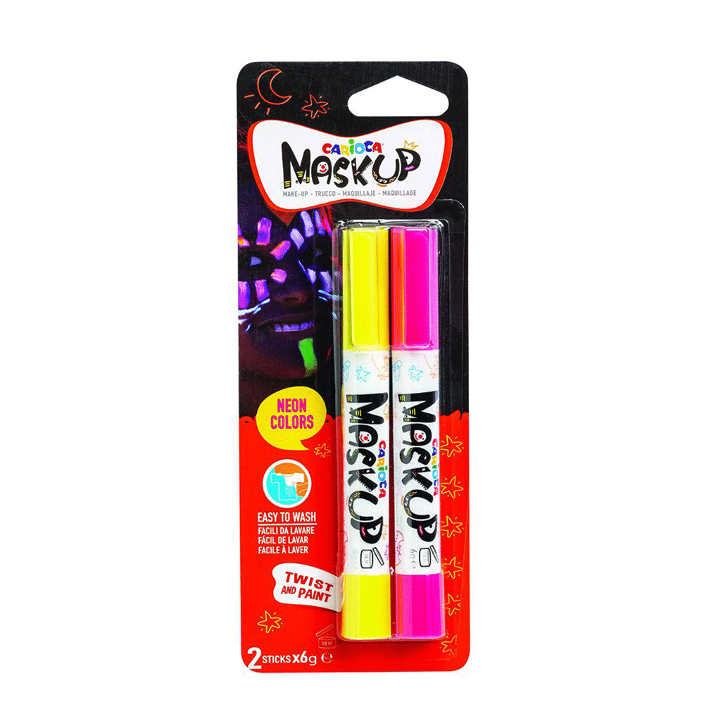 Carioca Mask Up Neon Colors Βαφες Προσωπου 2Pcs Κιτρινο-Φουξια