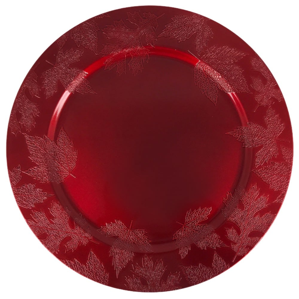 TrademarktΧριστουγεννιατικη Πιατελα Πλαστικη Κοκκινη Φυλλα 33Cmpapell.gr