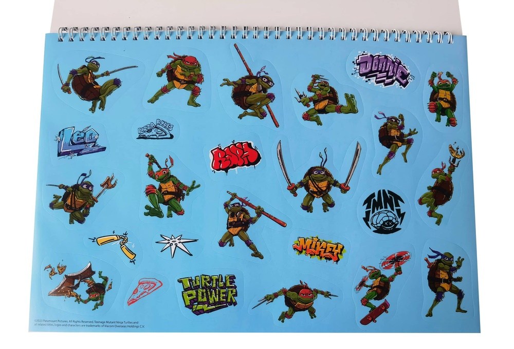 Gim Μπλοκ Ζωγραφικης 23X33 40Φυλλα +Sticker .Ninja Turtles