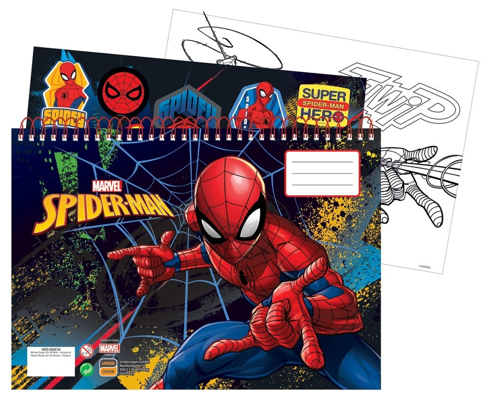 Gim Μπλοκ Ζωγραφικης 23X33 40Φυλλα +Sticker Spiderman