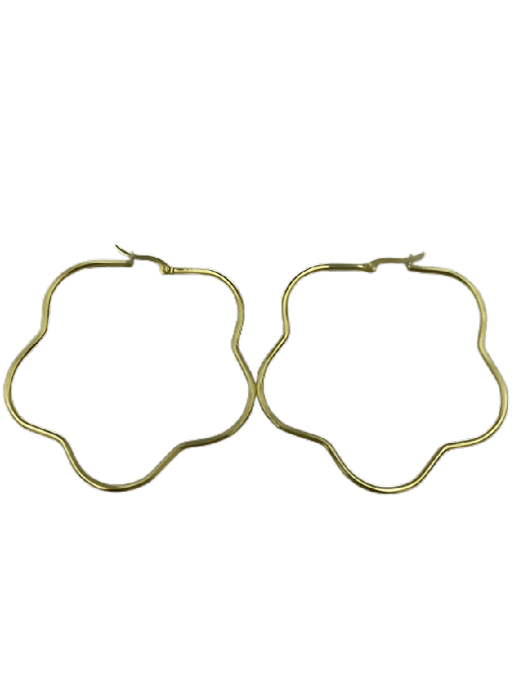 Σκουλαρικια Stainless Steel Με Σχεδιο Συννεφο Φ5,5 Εκ Χρυσο