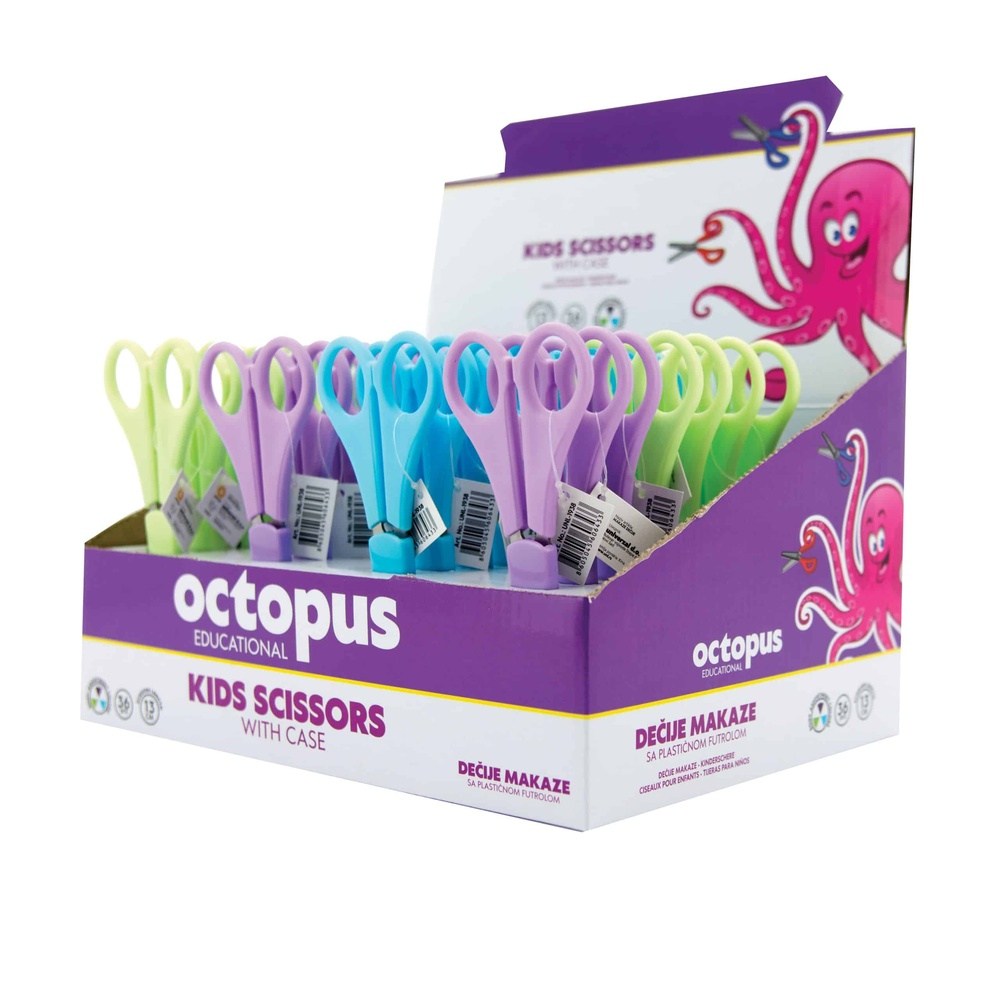Octopus Ψαλιδι Παιδικο 13Εκ Με Θηκη 3 Χρωματα