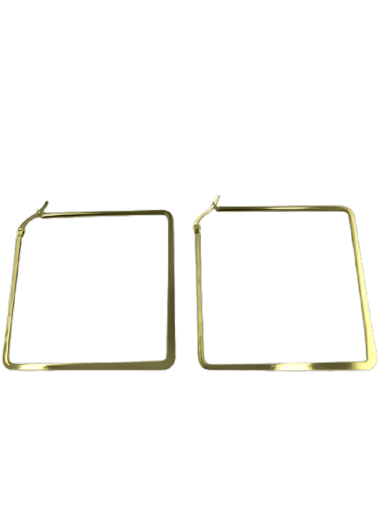 Σκουλαρικια Stainless Steel Τετραγωνο Φ6Εκ Χρυσο