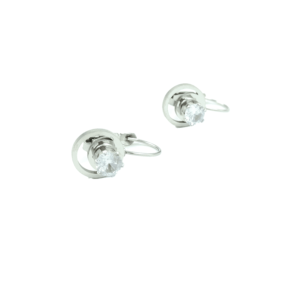 papell.grΣκουλαρικια Stainless Steel Κρεμαστα Κυκλος Με Πετραδιpapell.gr