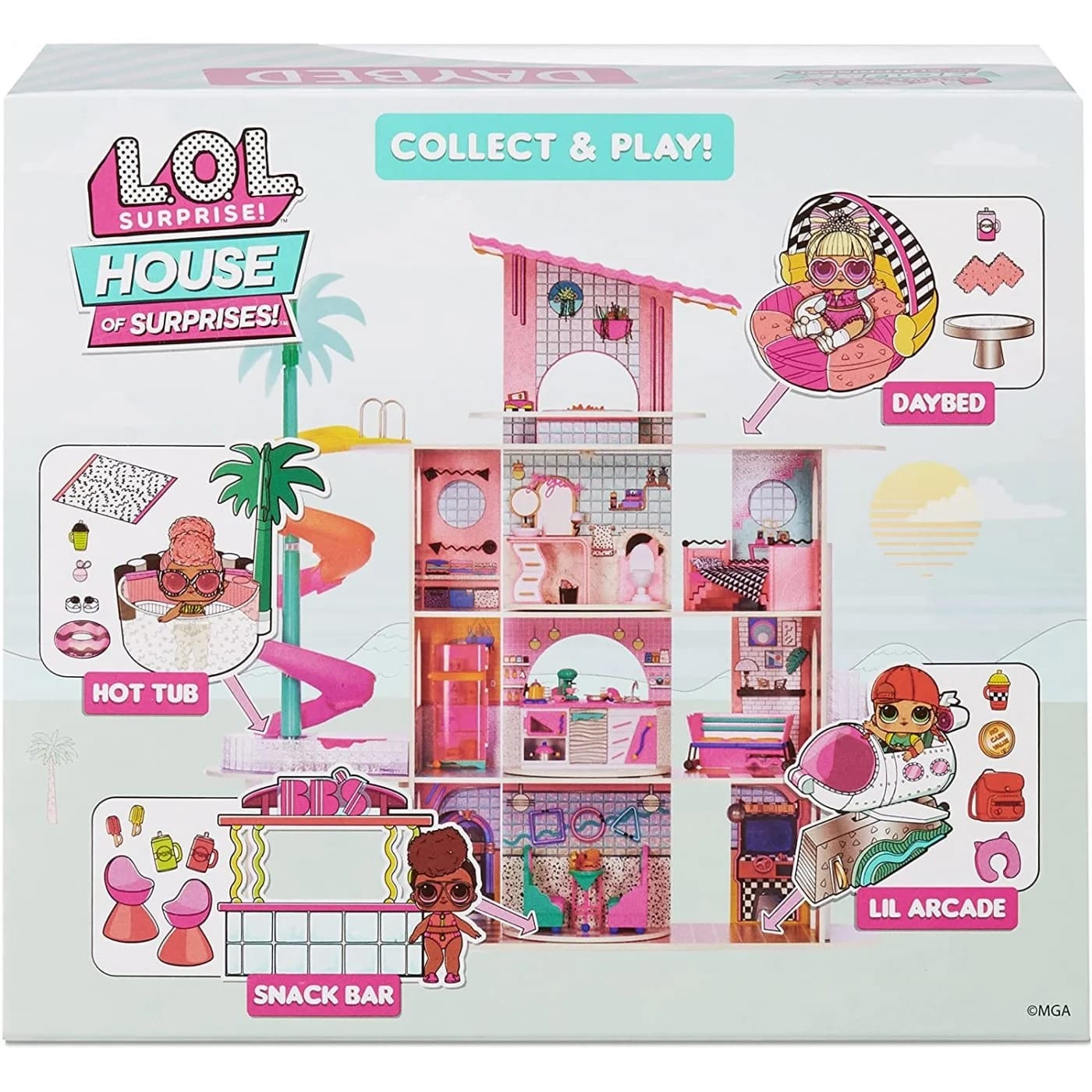 MgaL.O.L Surprise Omg House Of Surprises Daybed Playset With Suite Princess Collectible Doll And 8 Surprisespapell.gr