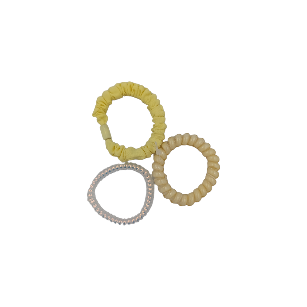 Λαστιχάκια Σπιράλ 3 Τμχ Ιριδίζον- Υφασμάτινο- Πλαστικό