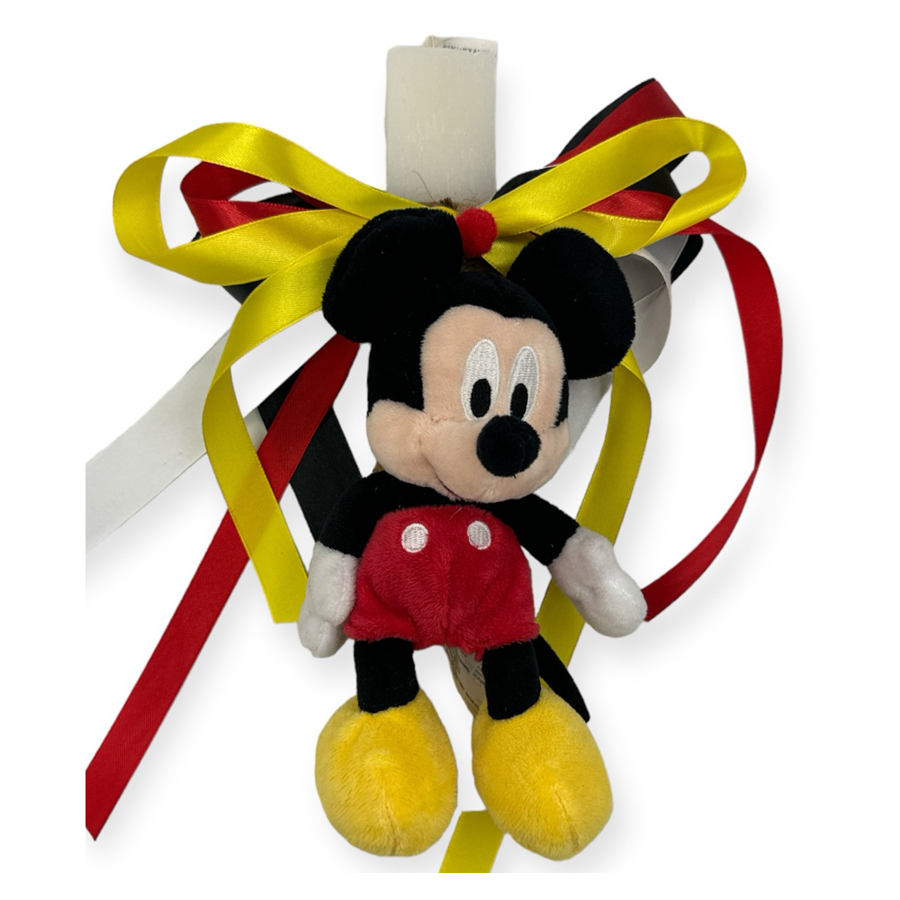 papell.grΛαμπάδα χειροποίητη πλακέ αρωματική Mickey λούτρινο 26 εκpapell.gr