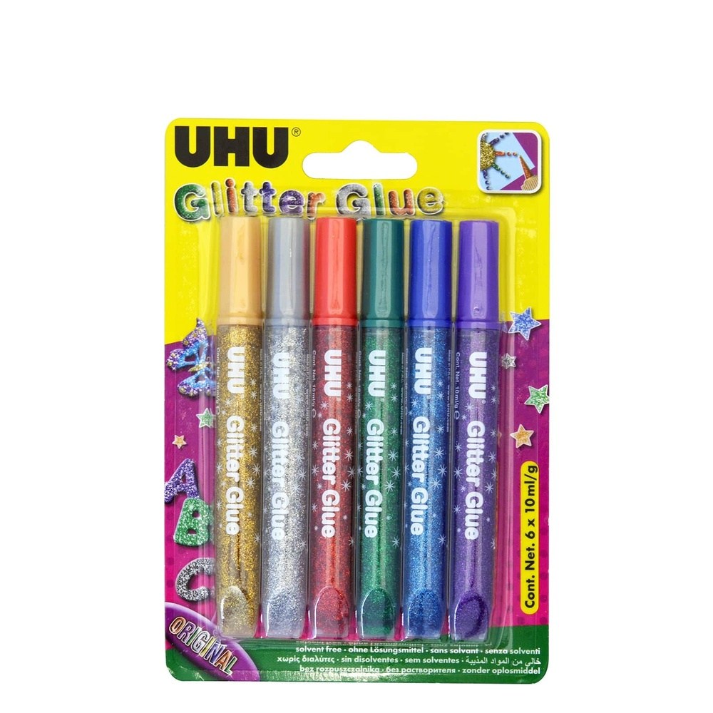 Uhu Glitter Glue 6X10Ml