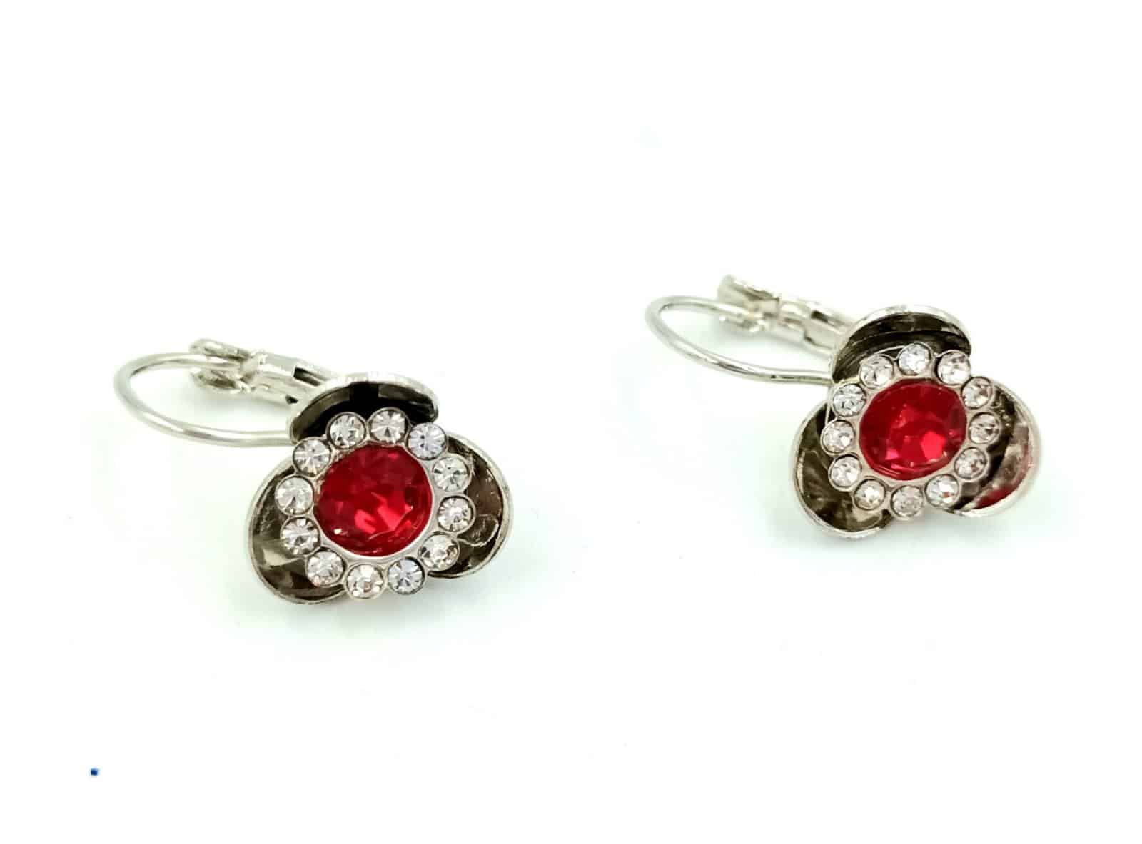 Σκουλαρικια Κρεμαστα Πετραδι Σε Λουλουδι