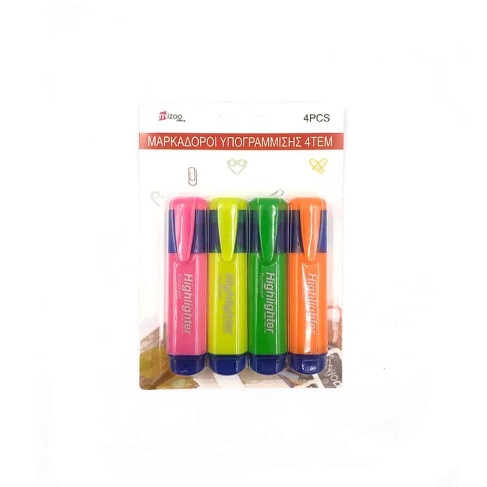 Μαρκαδοροι Υπογραμμισης 4 Τμχ