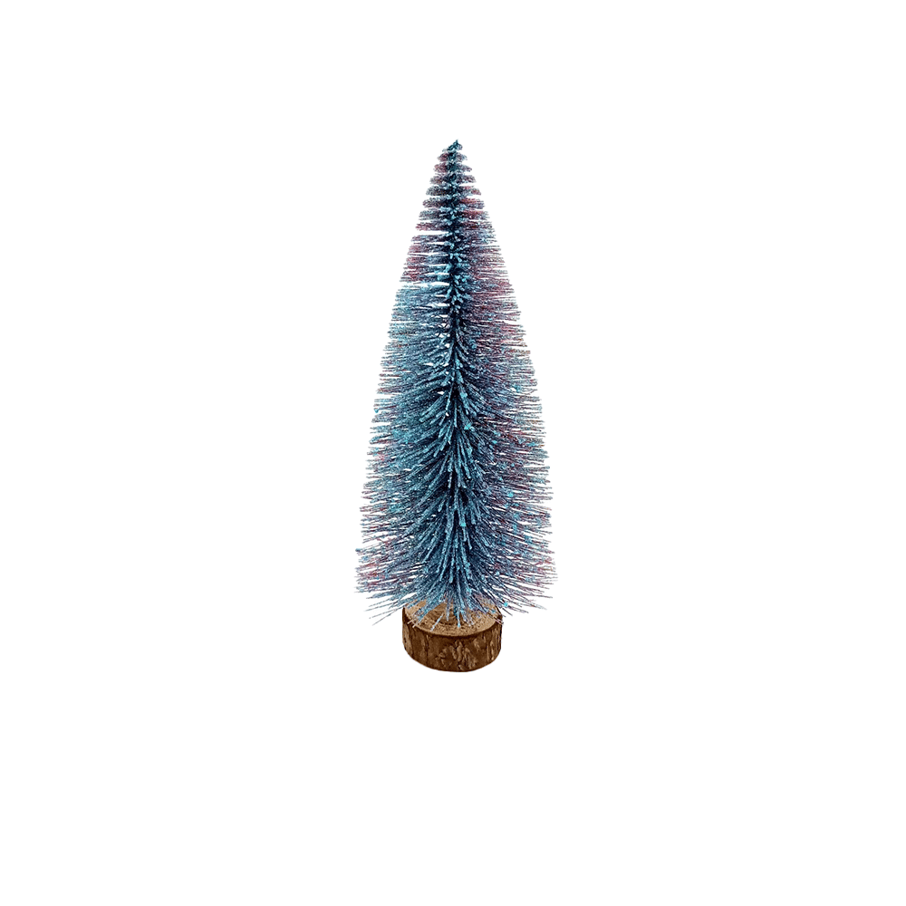 Χριστουγεννιατικο Επιτραπεζιο Διακοσμητικο Δεντρακι Glitter Μπλε 23 Εκ