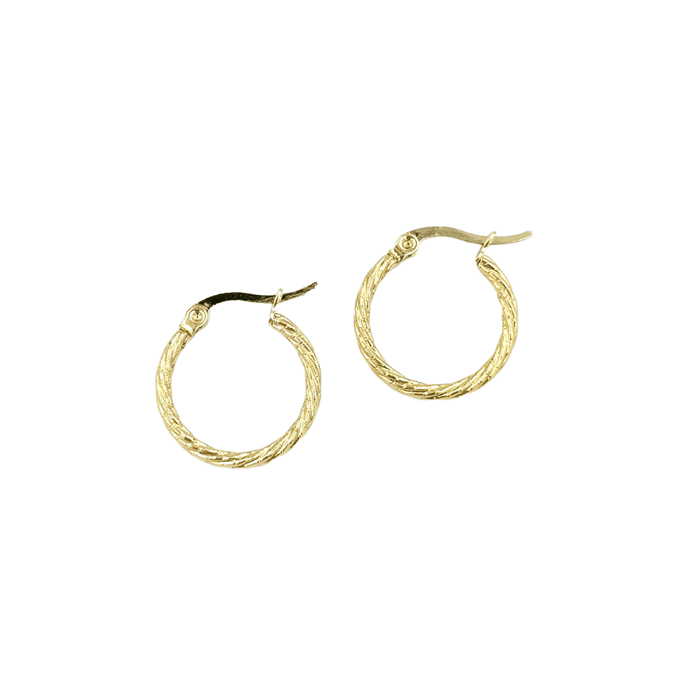 Κρικακια Stainless Steel Γυριστα Χρυσο-Ασημι Φ2Cm