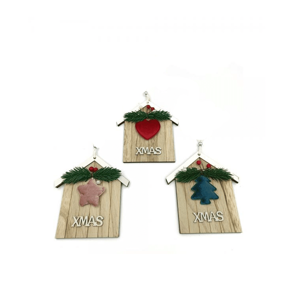 Ξυλινο Στολιδι Σπιτακι