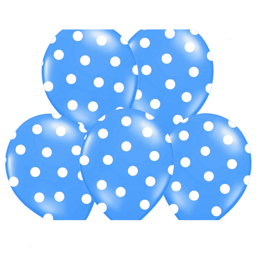 Μπαλονια Μπλε Με Ασπρες Βουλες 6 Τμχ 30 Εκ