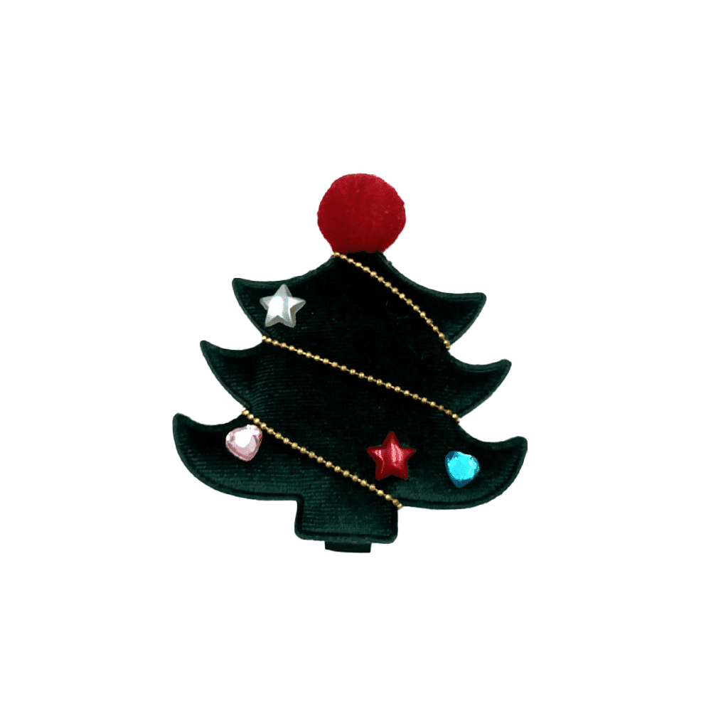 Χριστουγεννιατικο Κλιπ Μαλλιων Ελατο Βελουδινο 2 Χρωματα