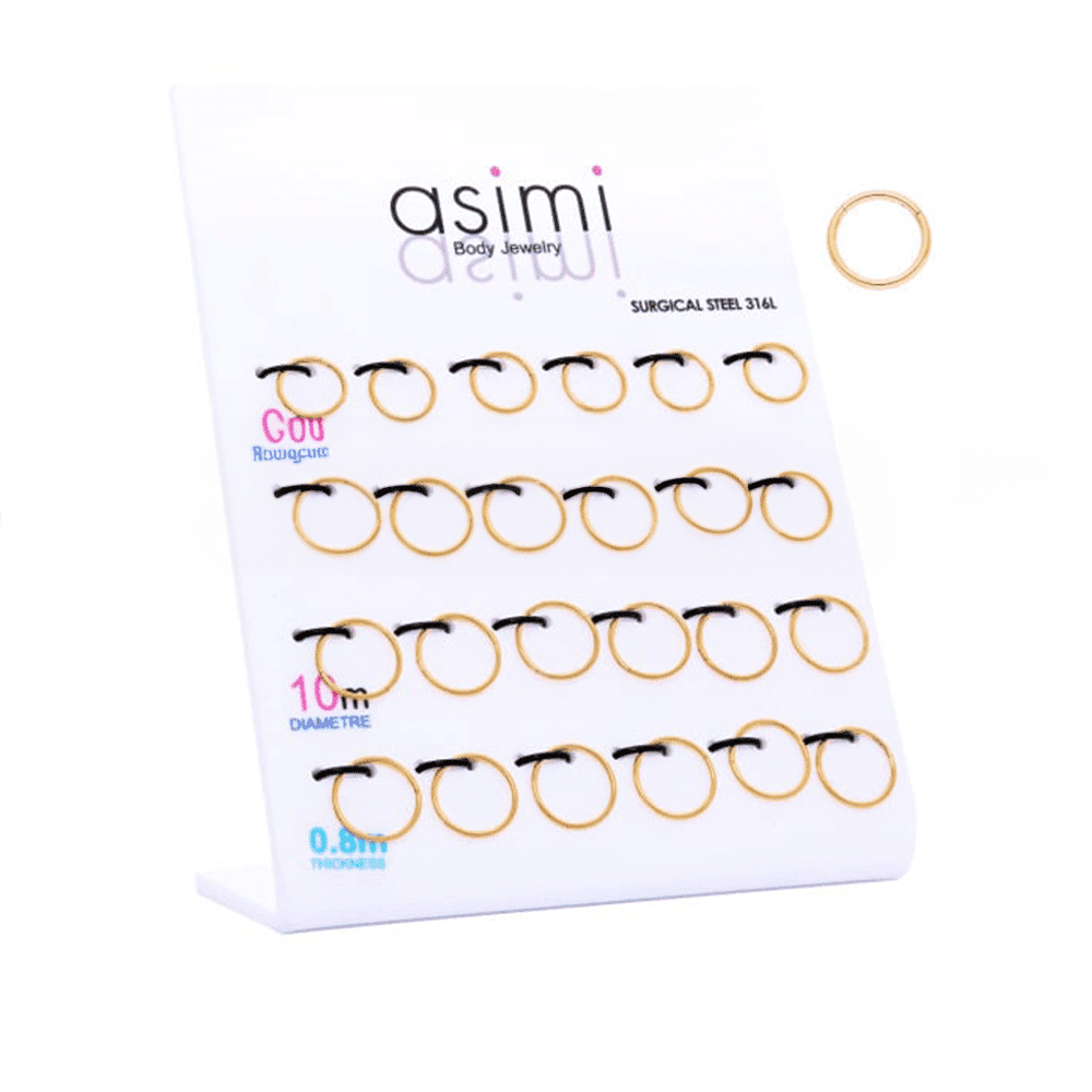 ASIMIGold Plated Segment Ring 0.8X8/10Mm Surgical Steel 316Lpapell.gr