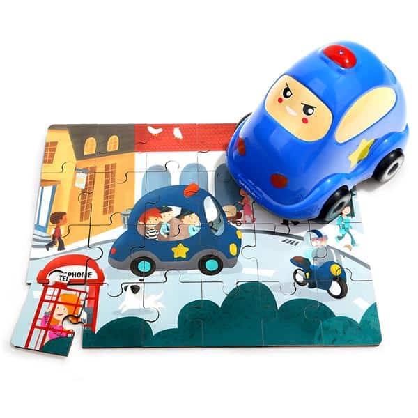 Top Bright Wooden Puzzles In Police Car Αστυνομικο Οχημα