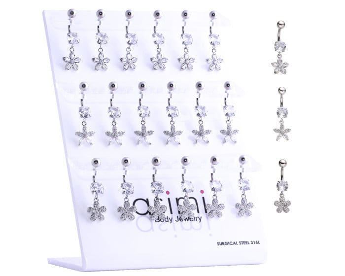 AsimiΣκουλαρικι Αφαλου Με Ζιρκον Ατσαλι 316Lpapell.gr