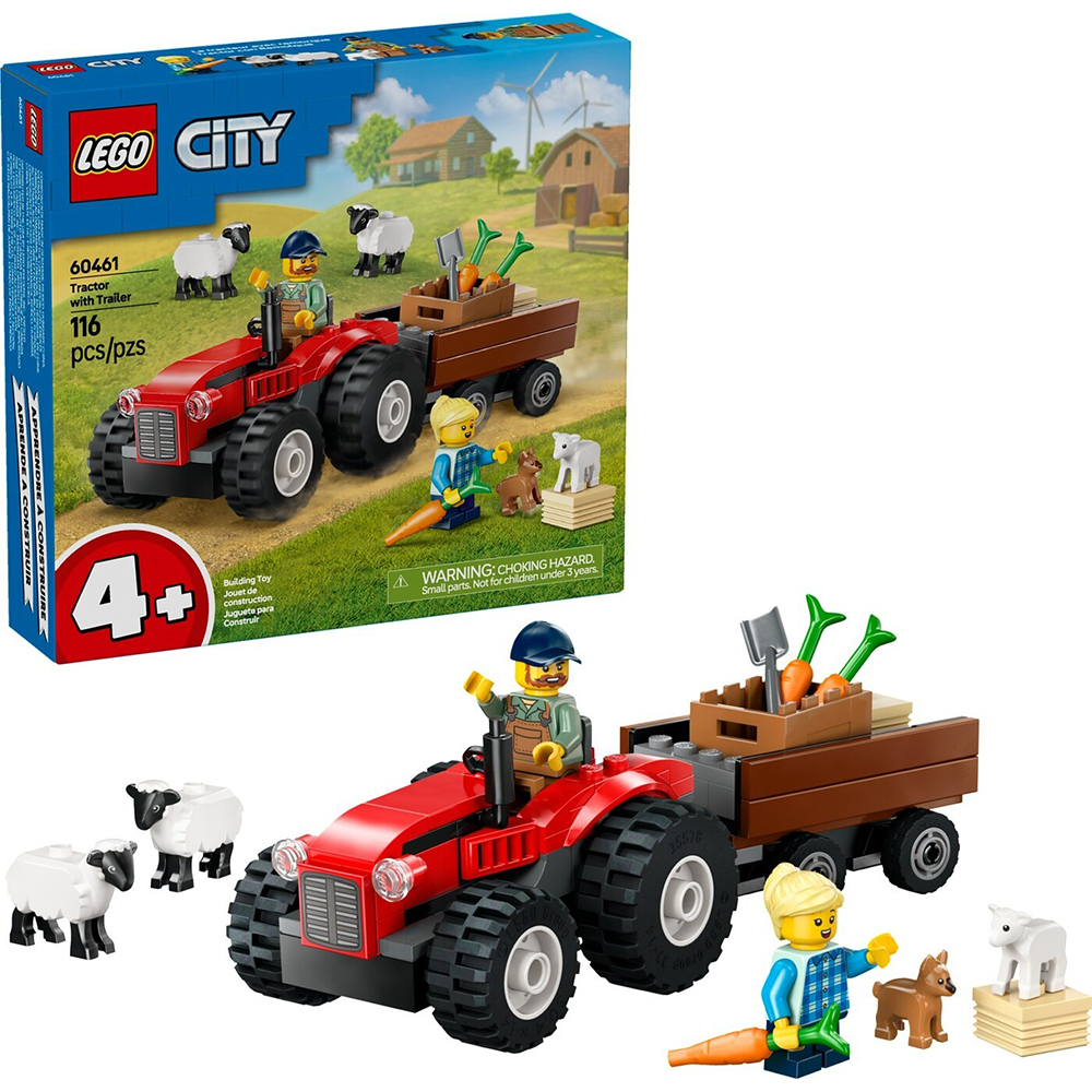 Lego60461 Lego City Red Farm Tractor With Trailer & Sheeppapell.gr