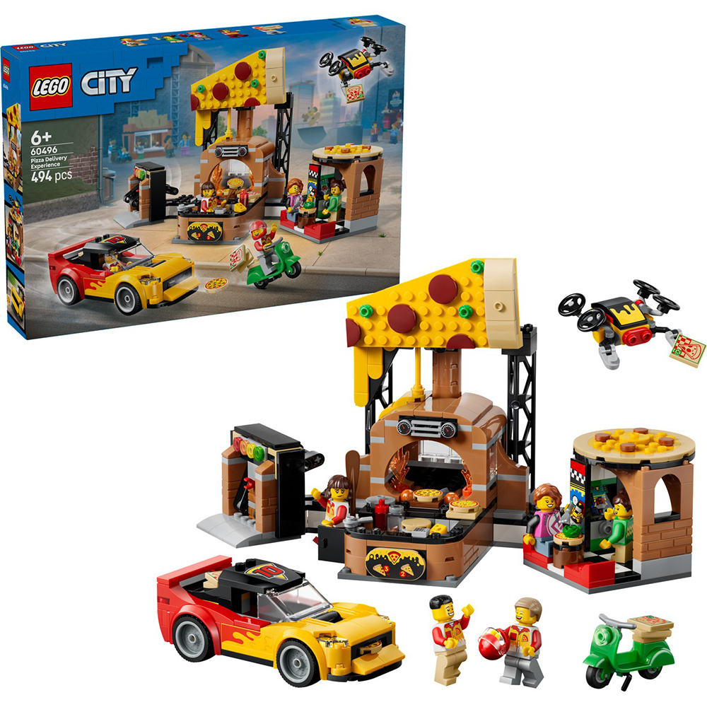 60496 Lego City  Pizza Delivery Experience With Vehicles
