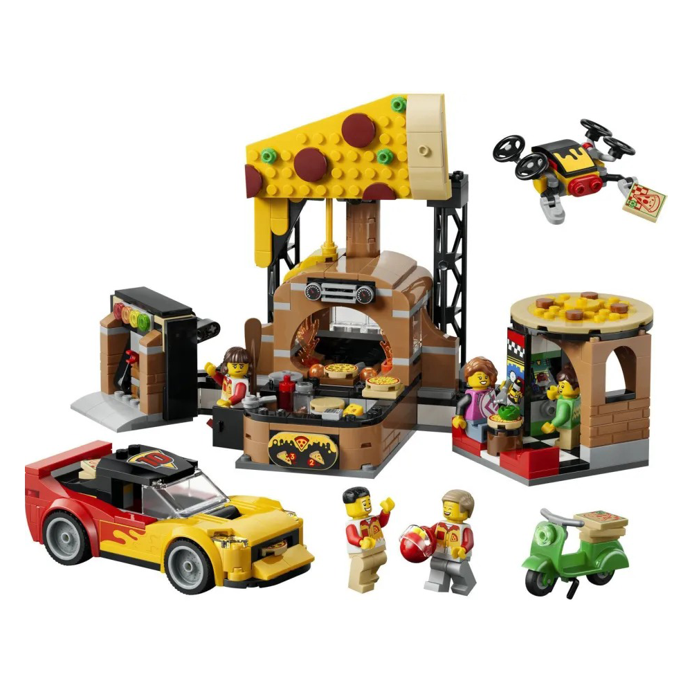 60496 Lego City  Pizza Delivery Experience With Vehicles