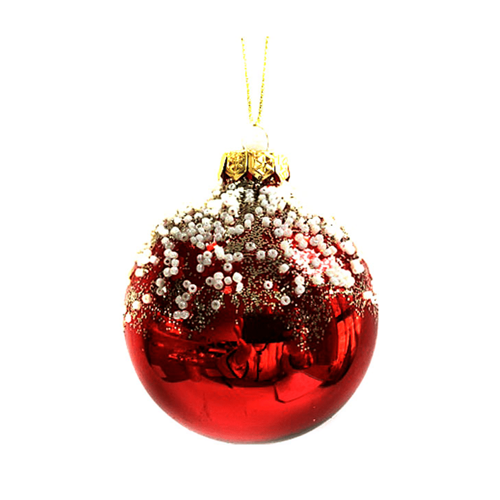 Χριστουγεννιaτικη Μπαλα Κοκκινη 8Εκ.